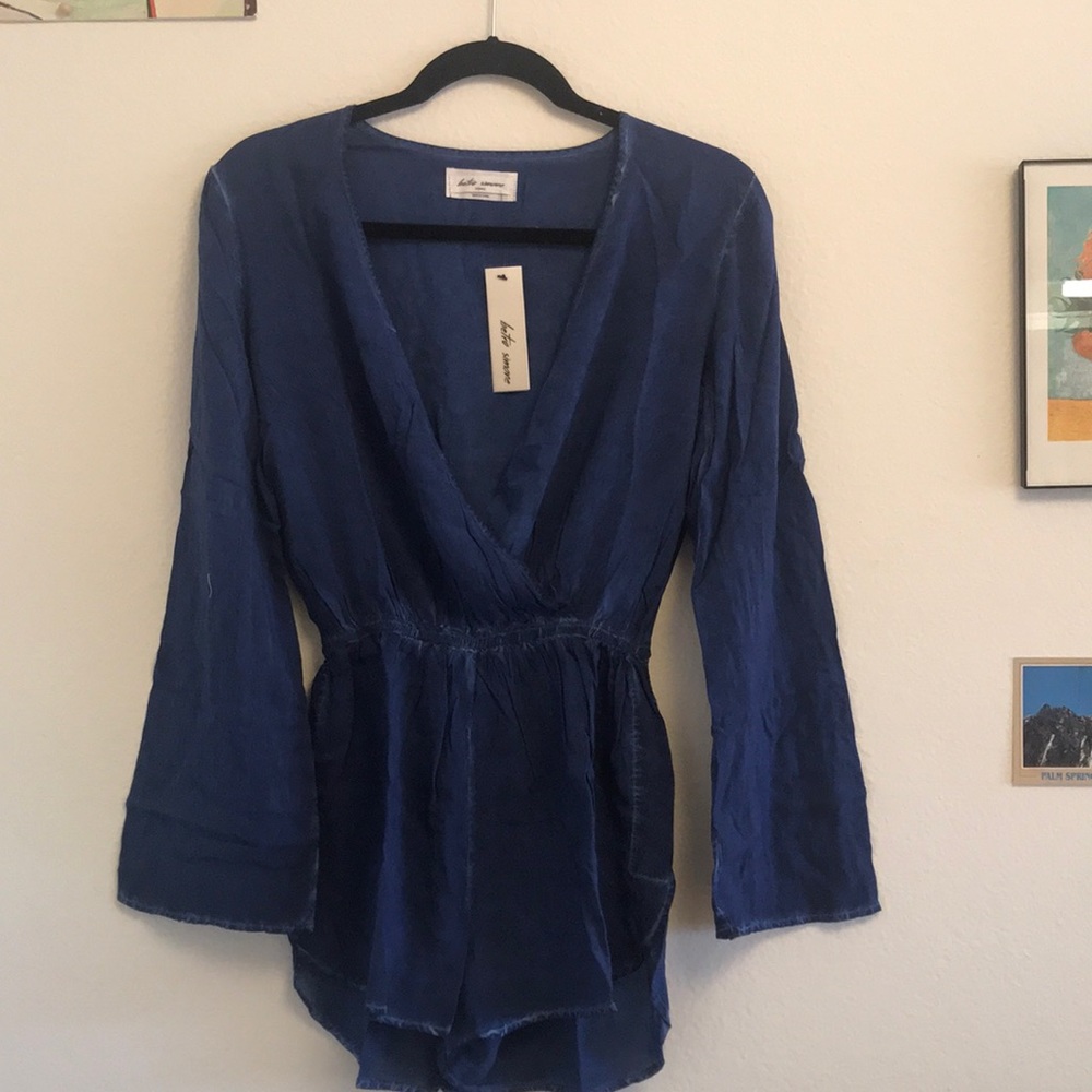 Cute blue long sleeve romper!